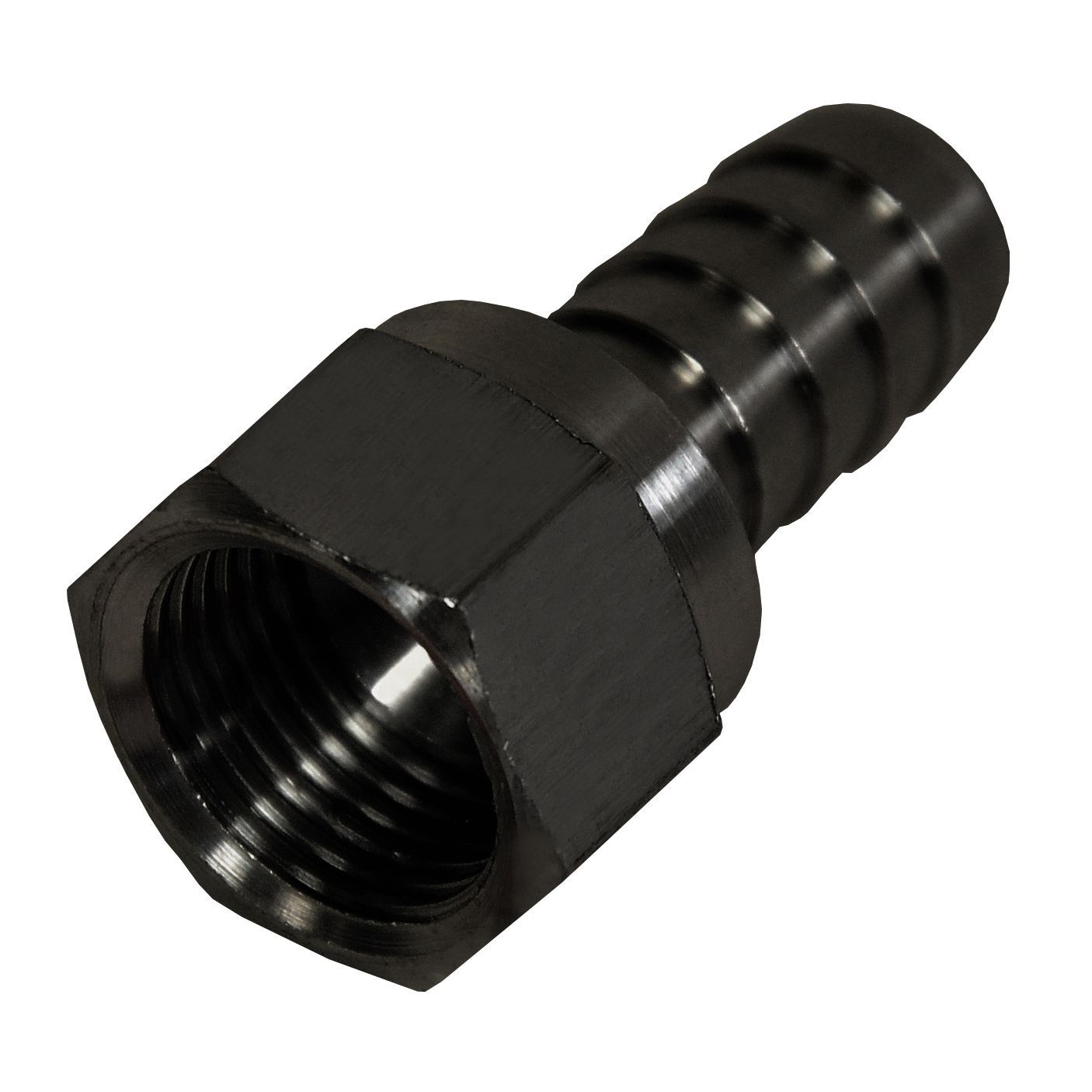 Straight Hose Fitting -8AN Female Swivel Thread x 1/2 Barb Hose Tail End