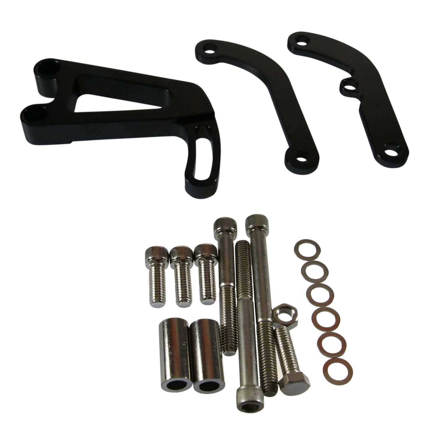 Power Steering Pump Bracket Small Block Chev LWP Black Alum Driver Side Mount LHD Vehicle