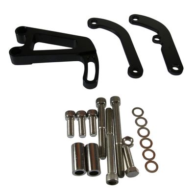 Power Steering Pump Bracket Small Block Chev LWP Black Alum Driver Side Mount LHD Vehicle