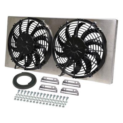 High Output Dual 10'' Electric Radiator Fan + Shroud Kit 24-3/4 High Output Dual 10'' Electric Radiator Fan + Shroud Kit 24-3/4"x11-1/2"x3-1/4"