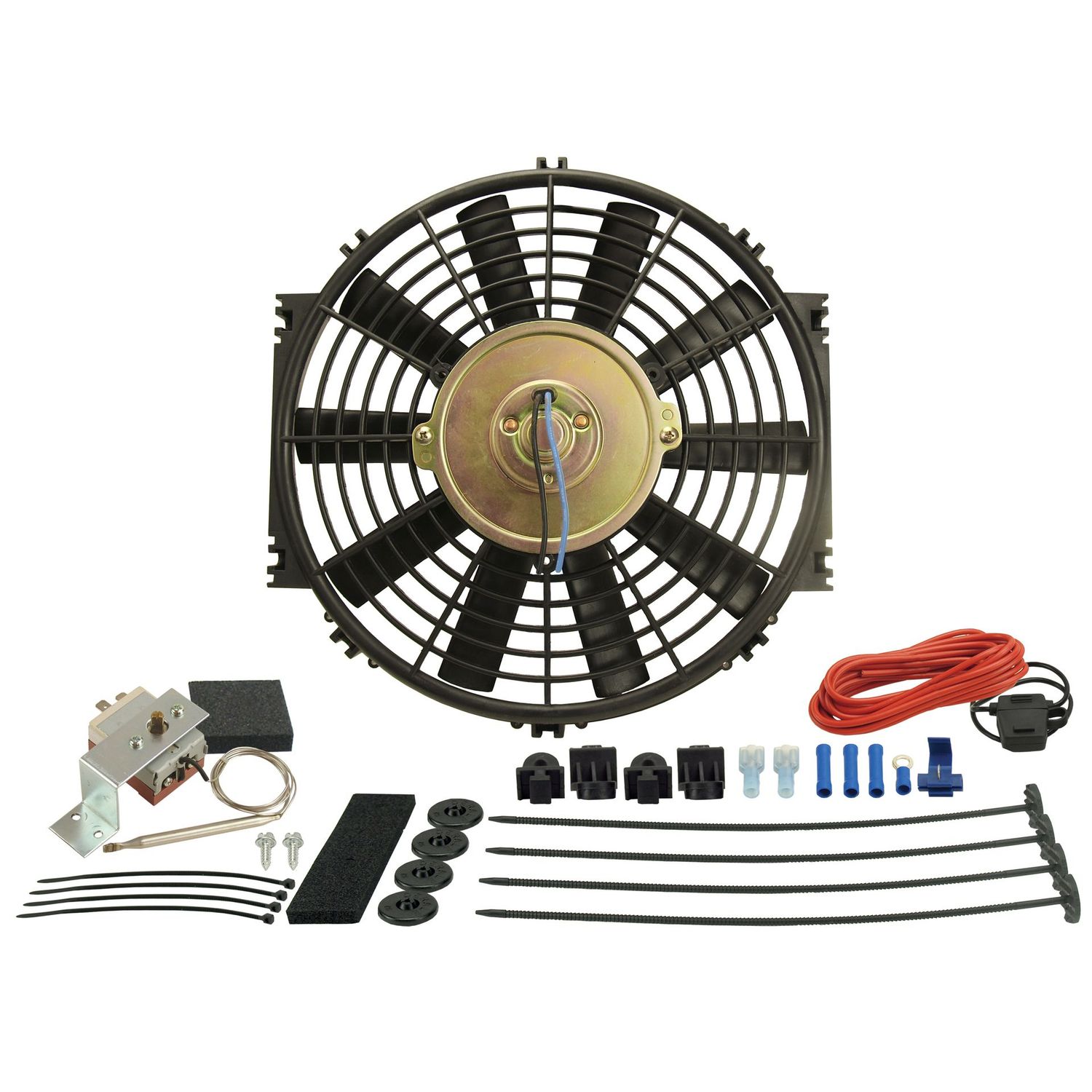 Derale 10 Derale 10" Straight Blade Reversible 625Cfm Electric Fan with Thermostat 16310