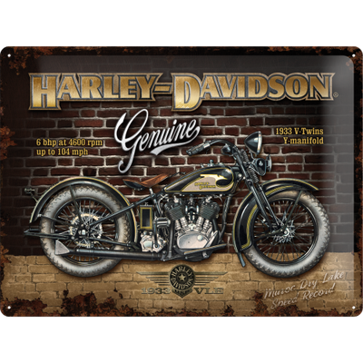 Geniune Harley Davidson Brick Wall 3D Metal Reproduction Sign 40cm x 30cm Geniune Harley Davidson Brick Wall 3D Metal Reproduction Sign 40cm x 30cm