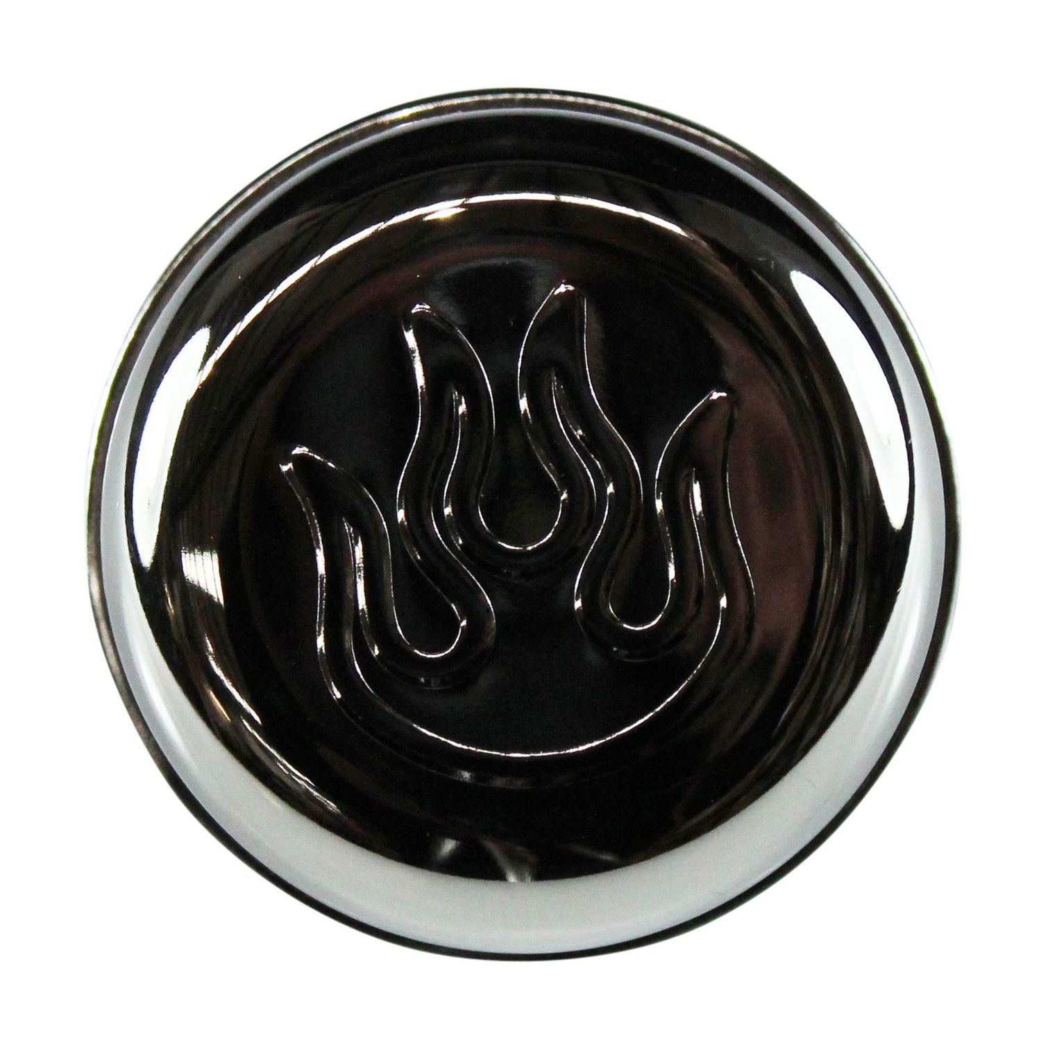 Valve Rocker Cover Breather Cap Push In 1 Valve Rocker Cover Breather Cap Push In 1"(25mm) Neck Chromed Steel Embossed Flame