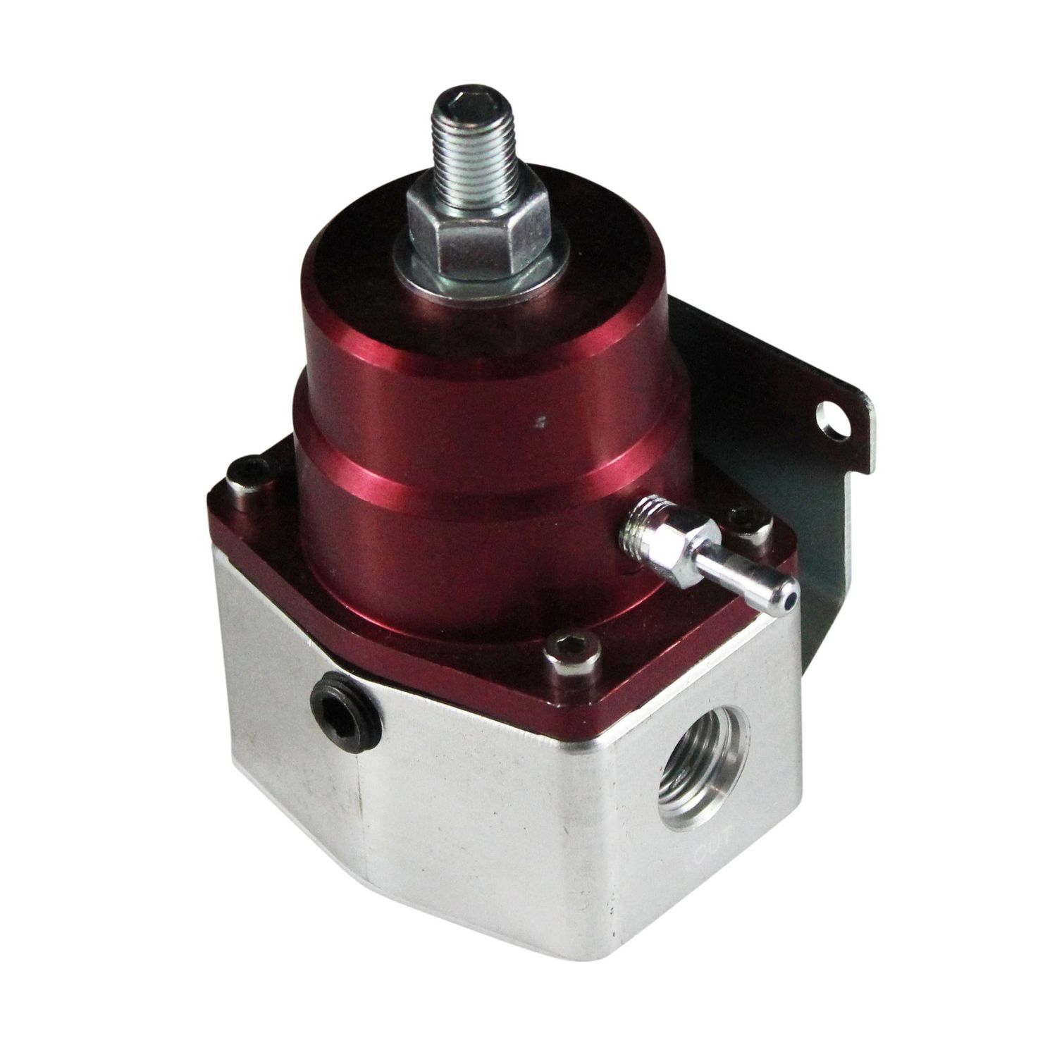 Fuel Regulator Efi Bypass Red Anodized Aluminium 40-75 Psi 3/8" Npt Ports