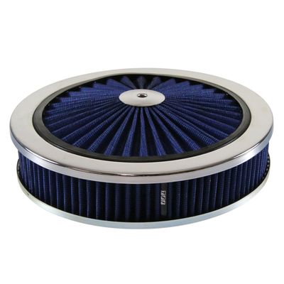 Extraflow Blue Chrome Air Filter/Air Cleaner 9 Extraflow Blue Chrome Air Filter/Air Cleaner 9"x 2" Assy fit Holley 5-1/8" Base