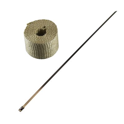Exhaust Wrap 50mm(2") x 3mt(10ft) with Stainless Steel Lock Tie Rated 650'C
