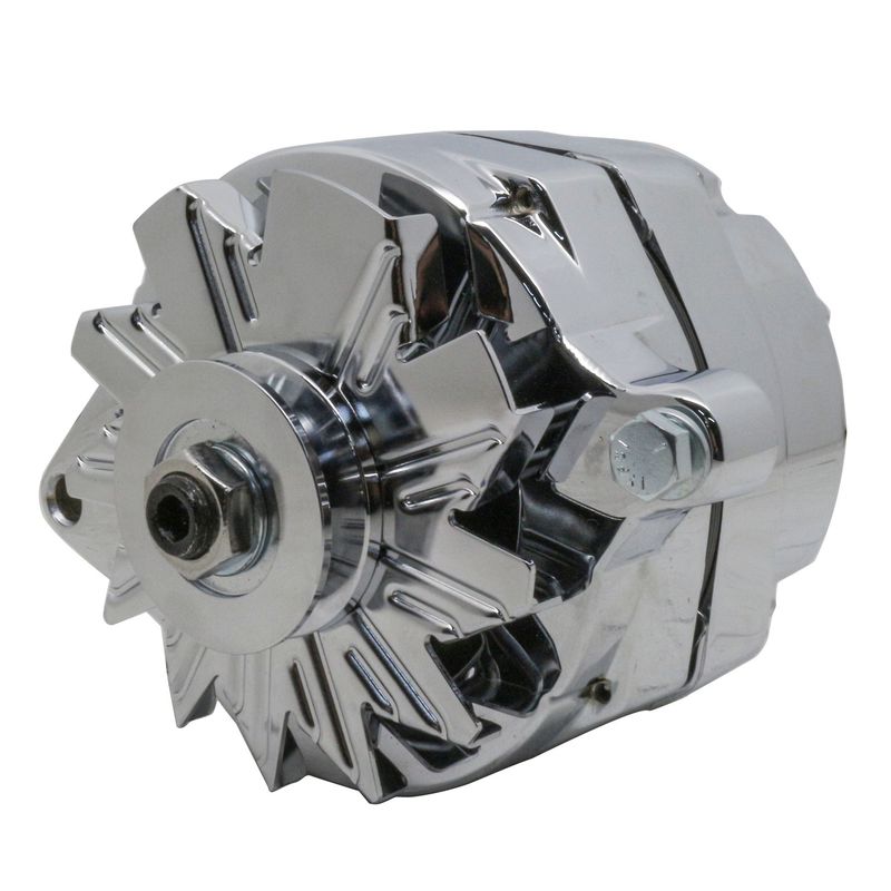 Alternator Ford 1966-91 V6 V8 Chromed 110 Amp 1 Wire Built in Regulator