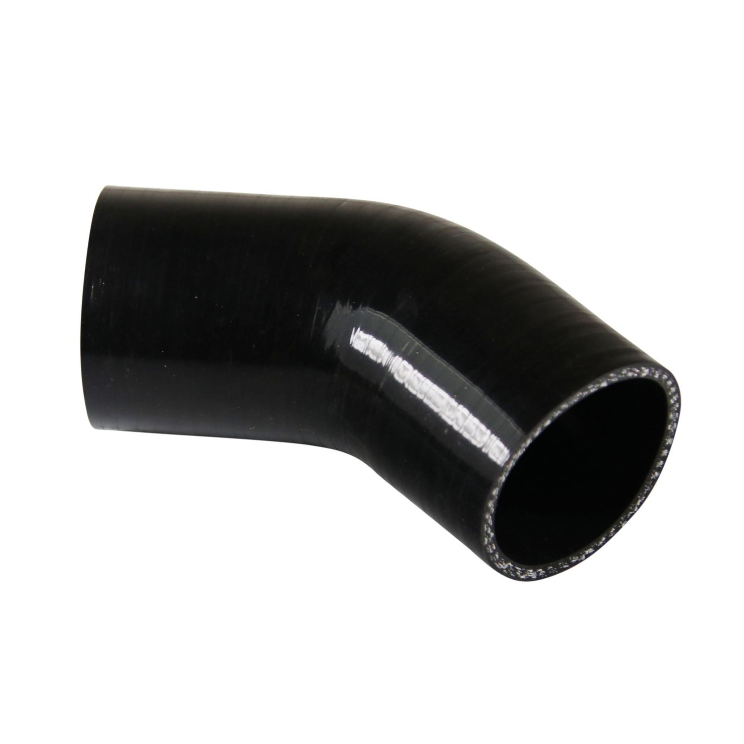 Silicone Hose Black 45 Deg Elbow 54mm (2.125") ID, 50mm Leg Length