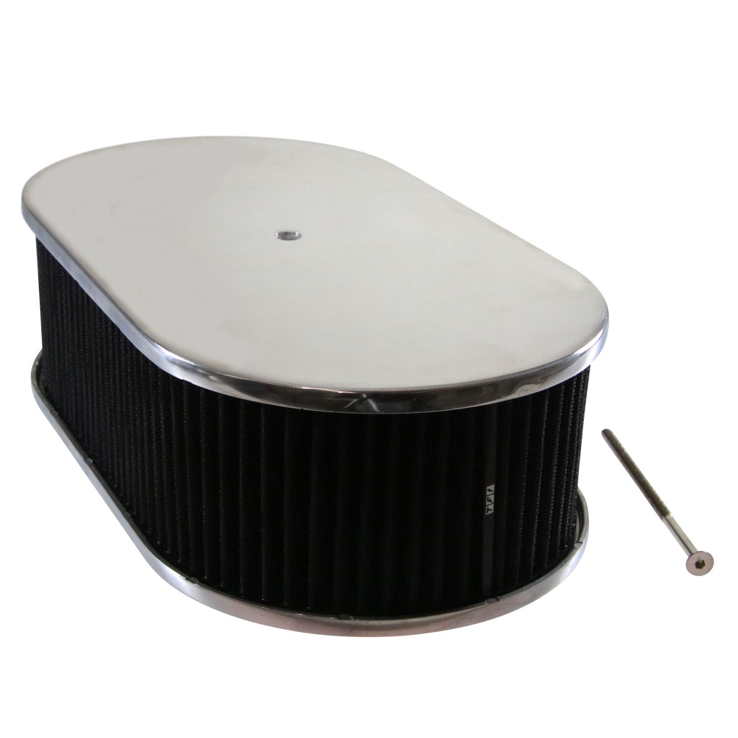 Oval Smooth Air Filter/Air Cleaner 15" x 4" Holley Edelbrock Quadrajet Carter Black Filter