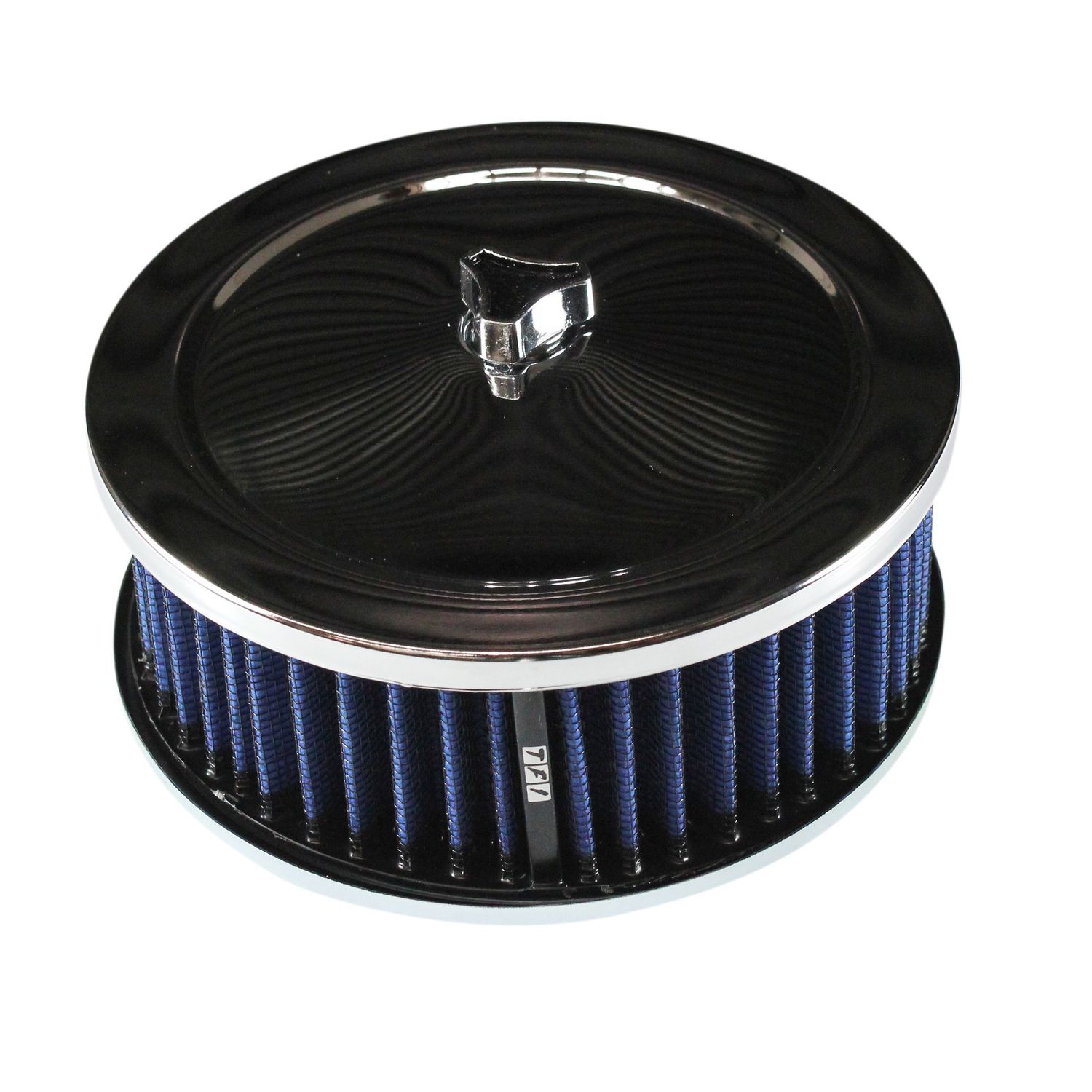 Chrome Air Filter/Air Cleaner 6-3/8" Wide x 2-1/2" Tall Suit 2-5/8" Carb Blue Washable Elem