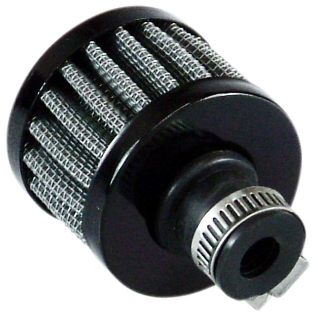 Breather Clamp On 3/8 Breather Clamp On 3/8"(9mm) Id Neck Black Top Black Element