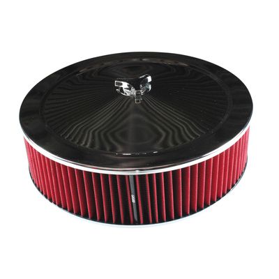 Chrome Air Filter/Air Cleaner 14 Chrome Air Filter/Air Cleaner 14" x 4" Holley or Holden Quadrajet Base Red Washable