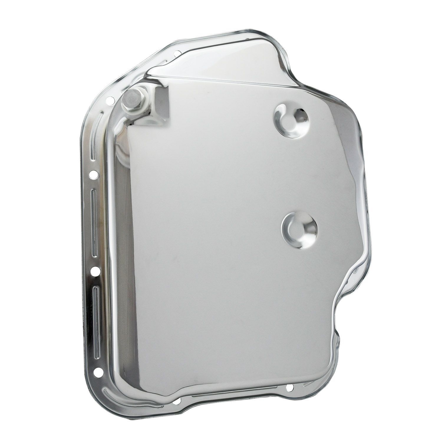 Transmission Pan GM Turbo 400 Smooth Chrome Steel 2" Standard Depth