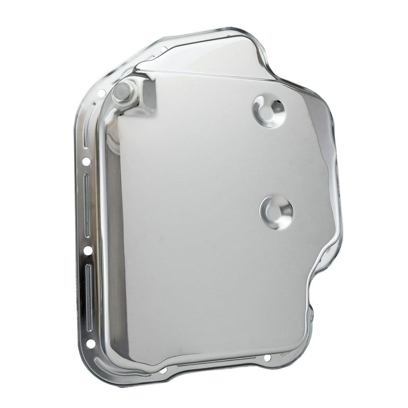 Transmission Pan GM Turbo 400 Smooth Chrome Steel 2" Standard Depth