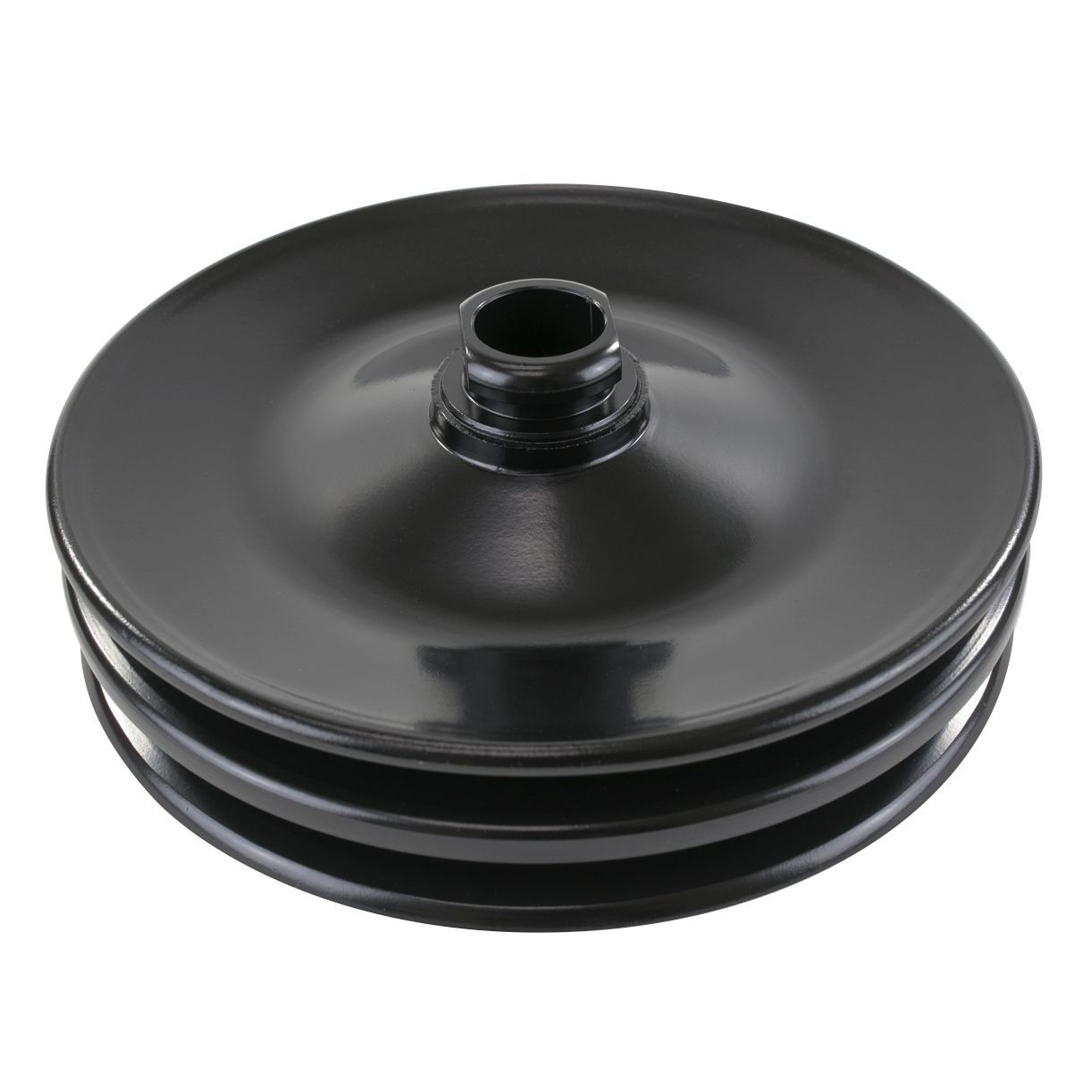 Pulley GM/Ford Power Steering Pump Dual Groove Black Steel 3/4 Pulley GM/Ford Power Steering Pump Dual Groove Black Steel 3/4" Shaft