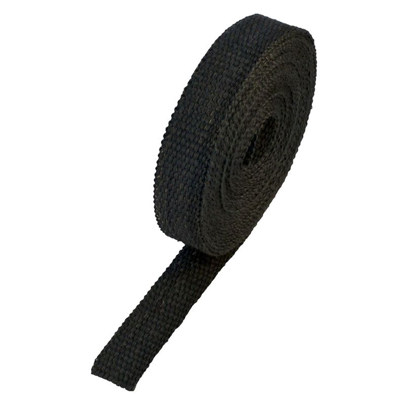Black Coloured Exhaust Wrap 25mm(1") Wide x 7.5mt(25ft) Roll 650'C Continuous