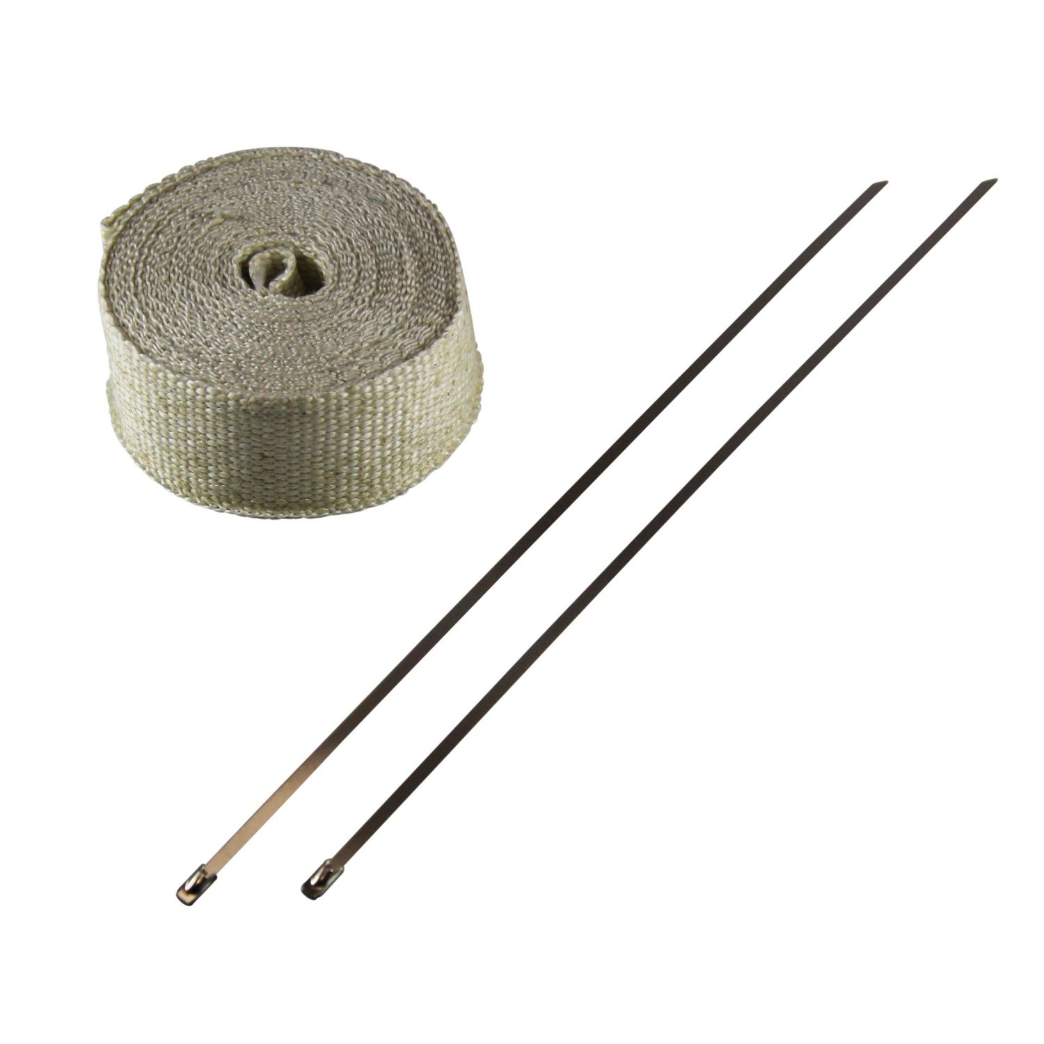 Exhaust Wrap 50mm(2 Exhaust Wrap 50mm(2") x 7.5mt(25ft) with 2 Stainless Steel Lock Tie Rated 650'C