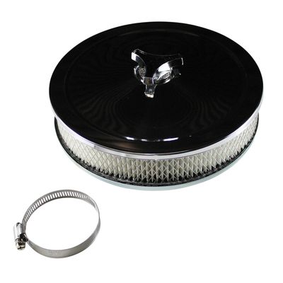 Chrome Air Filter/Air Cleaner 9" Wide x 2" Tall Suit 2-5/8" WW Stromberg Carburettor