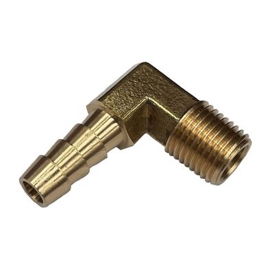 Brass Male Elbow Tail Fitting 5/16" (7.9mm) Hose Tube End to X 1/2" (21mm) BSP