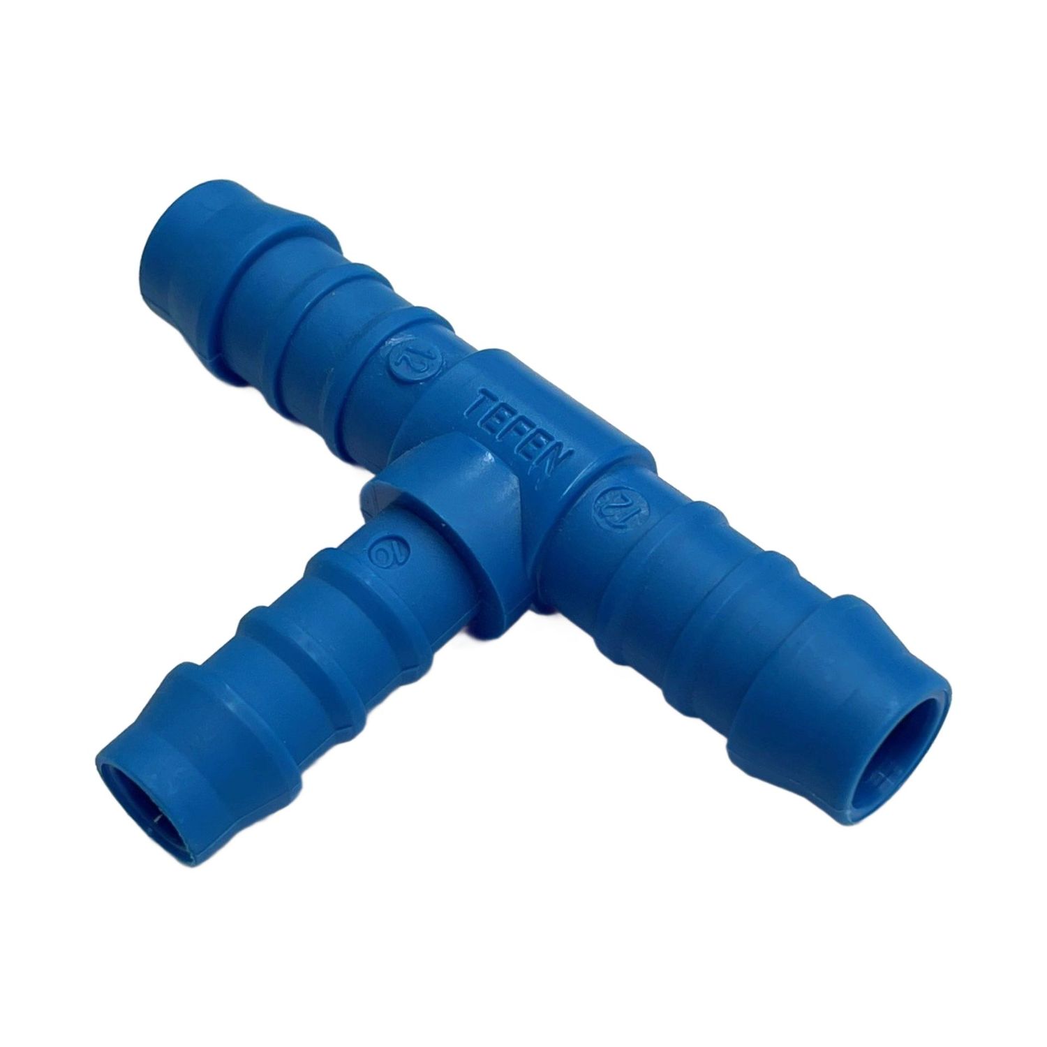 Nylon Plastic Reducing Tee 1/2 Nylon Plastic Reducing Tee 1/2" (12.7mm) x 1/2" (12.7mm) to 3/8" (9.5mm) Hose Tube End
