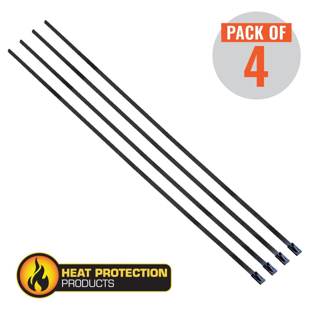 Exhaust Wrap Stainless Black Locking Ties 200mm (8 Inch) Long Heavy Duty Qty 4 Exhaust Wrap Stainless Black Locking Ties 200mm (8 Inch) Long Heavy Duty Qty 4