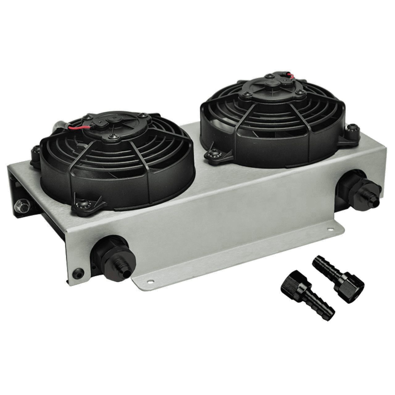 Derale Dual 5 Derale Dual 5" Fans Cool Remote Fluid Cooler 19 Row Stacked Plate -6AN 13740