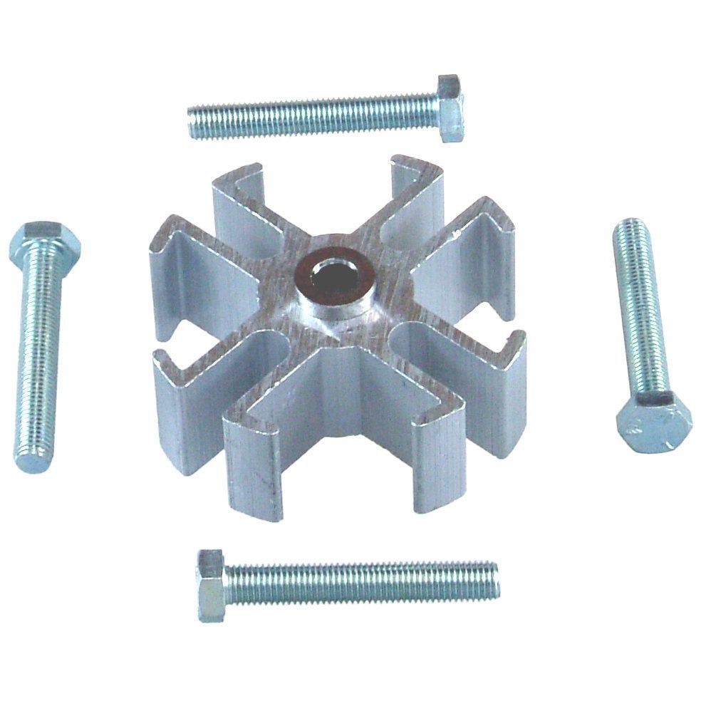 Aluminum Universal Fan Spacer 1 Aluminum Universal Fan Spacer 1" Thick 5/8" Pilot With Bolts, Washers - Machined