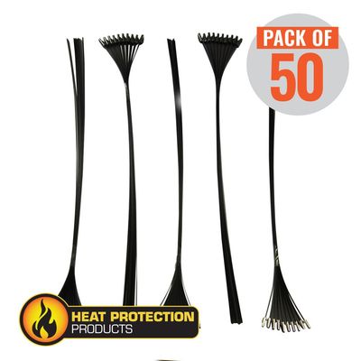 Exhaust Wrap Stainless Black Locking Ties 355mm (14 Inch) Long Heavy Duty Qty 50