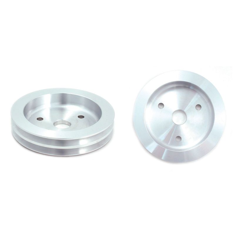 Pulley Crankshaft Double Groove Swp Polished Alloy Small Block Chevrolet 265-400