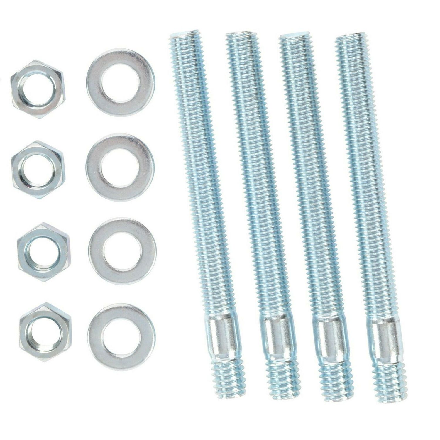 Carburettor Mount Stud Kit 3-5/16" x 5/16" Thread Silver Stud with hardware