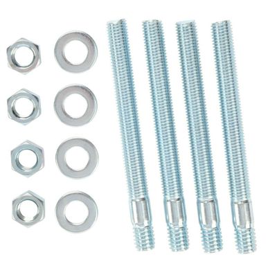 Carburettor Mount Stud Kit 3-5/16" x 5/16" Thread Silver Stud with hardware