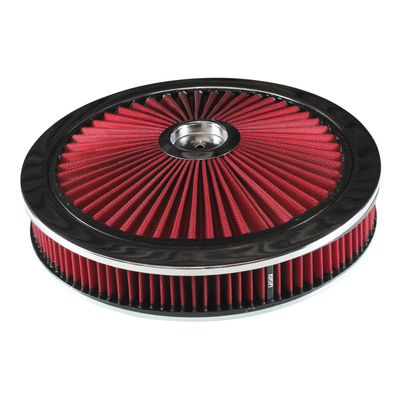 Extraflow Red Chrome Air Filter/Air Cleaner 14" x 2" Holley Holden Quadrajet Base