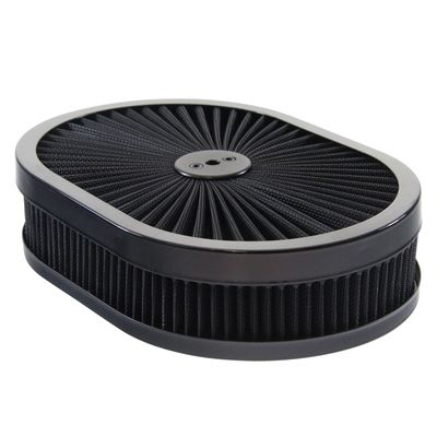Oval Extraflow Black Edge Air Filter/Air Cleaner 12 Oval Extraflow Black Edge Air Filter/Air Cleaner 12"x 2" Holley Edelbrock Quadrajet Carter