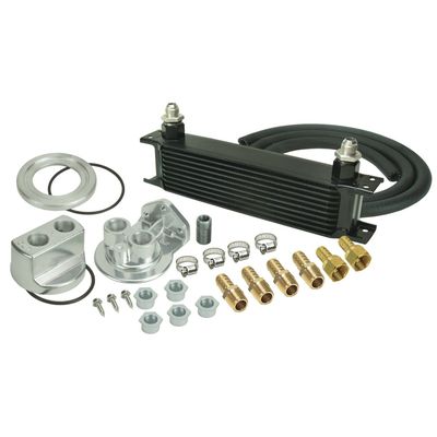 Stack Plate 10 Row Universal Engine Oil Cooler Kit Spin On Adapter Stack Plate 10 Row Universal Engine Oil Cooler Kit Spin On Adapter