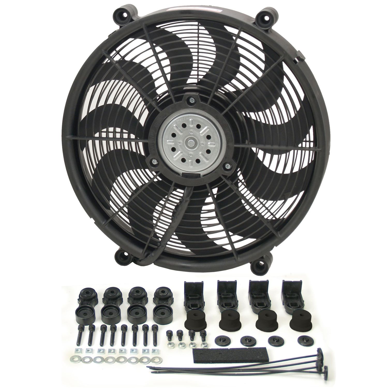Derale 17 Derale 17" High Output Single Radiator Pusher/Puller 2 Speed Fan 2400Cfm 16217