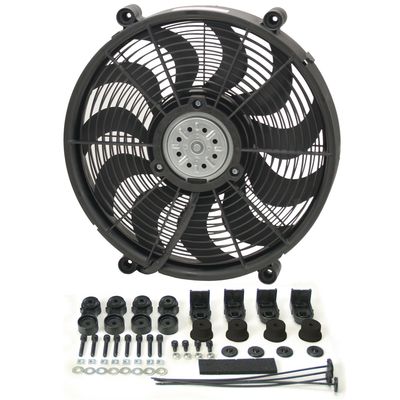 Derale 17" High Output Single Radiator Pusher/Puller 2 Speed Fan 2400Cfm 16217