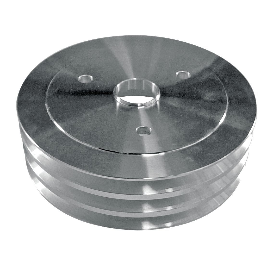 Pulley Crankshaft Triple Groove Swp Polished Alloy Small Block Chevrolet 265-400