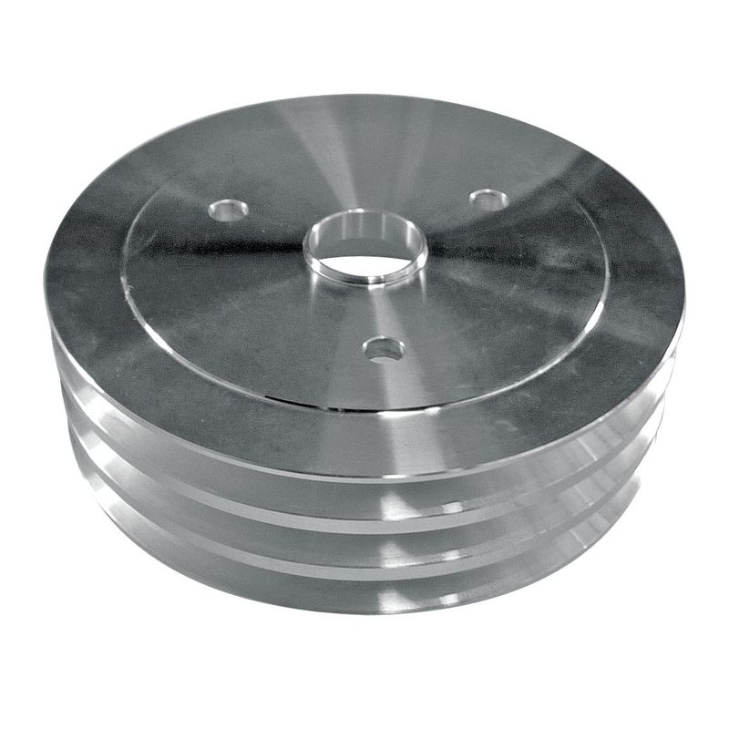Pulley Crankshaft Triple Groove Swp Polished Alloy Small Block Chevrolet 265-400