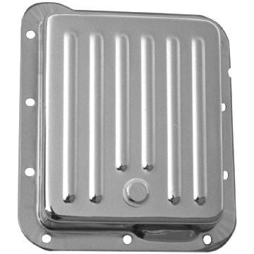 Transmission Pan Ford C4 OEM Depth Chrome Steel Finned Case Fill