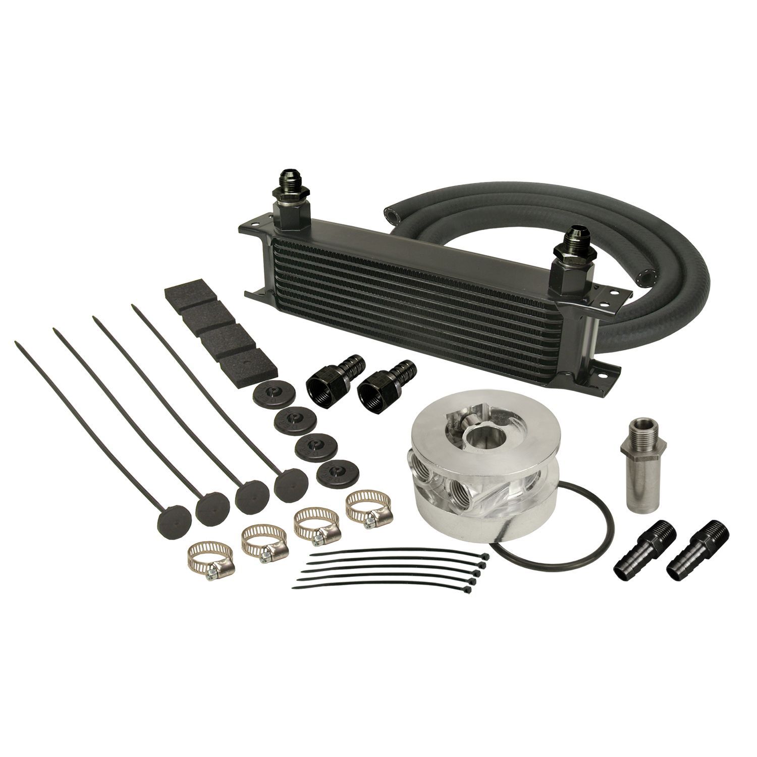 Derale Stack Plate 10 Row Engine Cooler Kit with GM Thermostat Sandwich 15603 Derale Stack Plate 10 Row Engine Cooler Kit with GM Thermostat Sandwich 15603