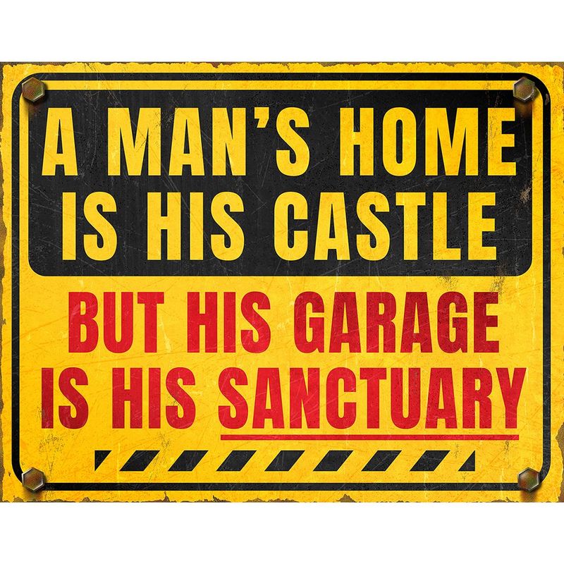 A Mans Home Is His Castle Metal Sign Reproduction 41cm x 32cm