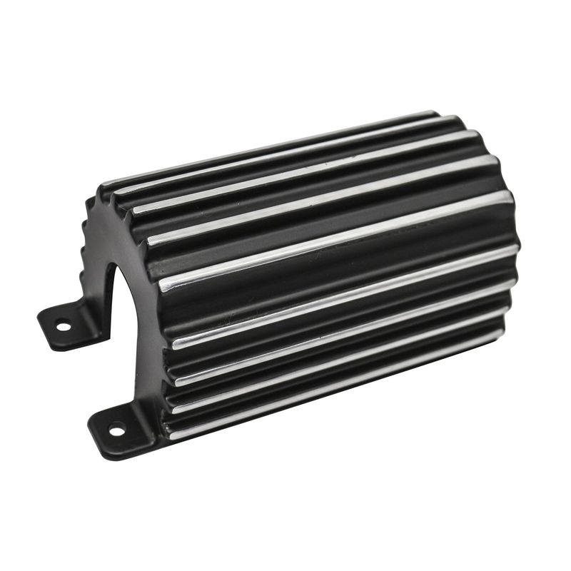 Ignition Coil Cover Finned Aluminium for Round Coil (Black)