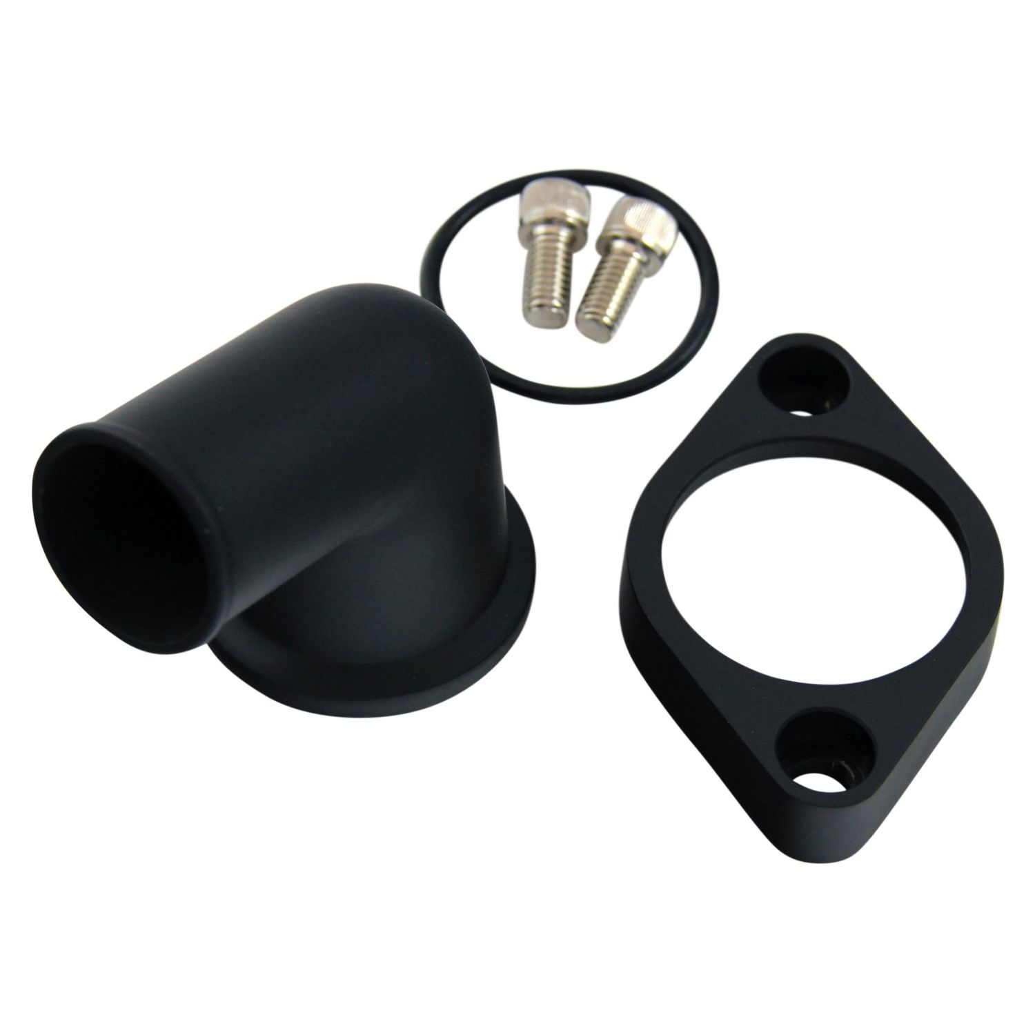 Water Neck Chevrolet Small Big Block 15 Degree Black Alloy Swivel 360 Degree