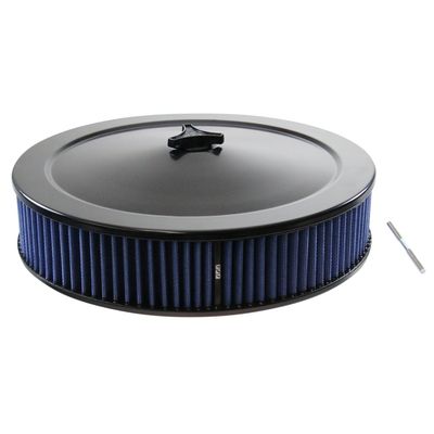 Black Air Filter/Air Cleaner 14" x 3" Holley Rochester Recessed Base Blue Element