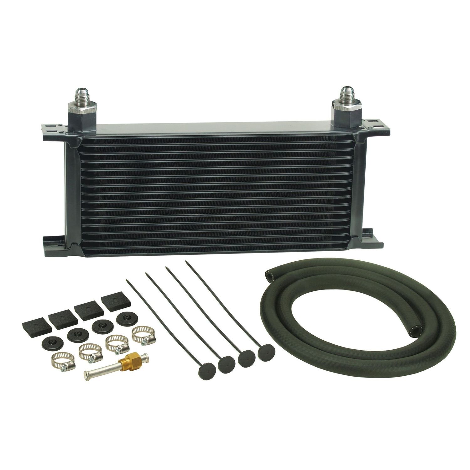 Derale Transmission 16 Row Stacked Plate Cooler Kit -6AN Male Fittings 13402