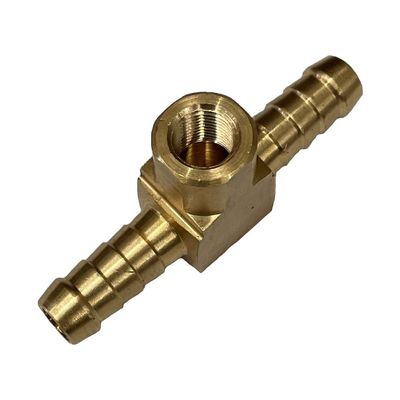 Brass Fuel Pressure Gauge Fitting 3/8" (9.5mm) Male Hose to 1/8" (8.4mm) NPT
