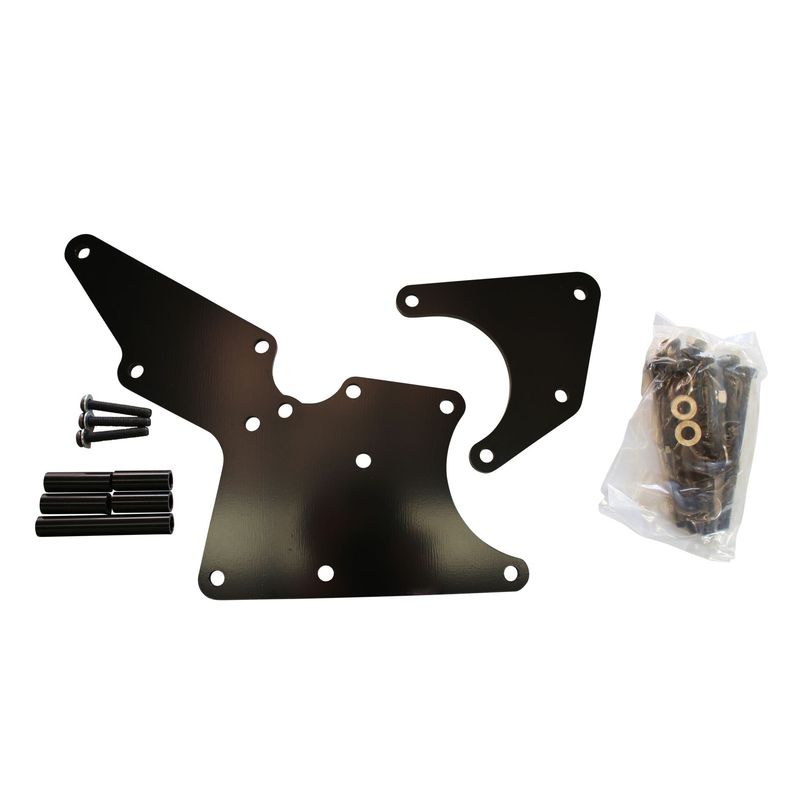 LS Chevrolet Alternator+Type 2 Style Power Steering Relocation Bracket Kit Black