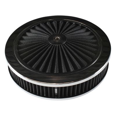 Extraflow Black Chrome Air Filter/Air Cleaner 9 Extraflow Black Chrome Air Filter/Air Cleaner 9"x 2" Assy fit Holley 5-1/8" Base