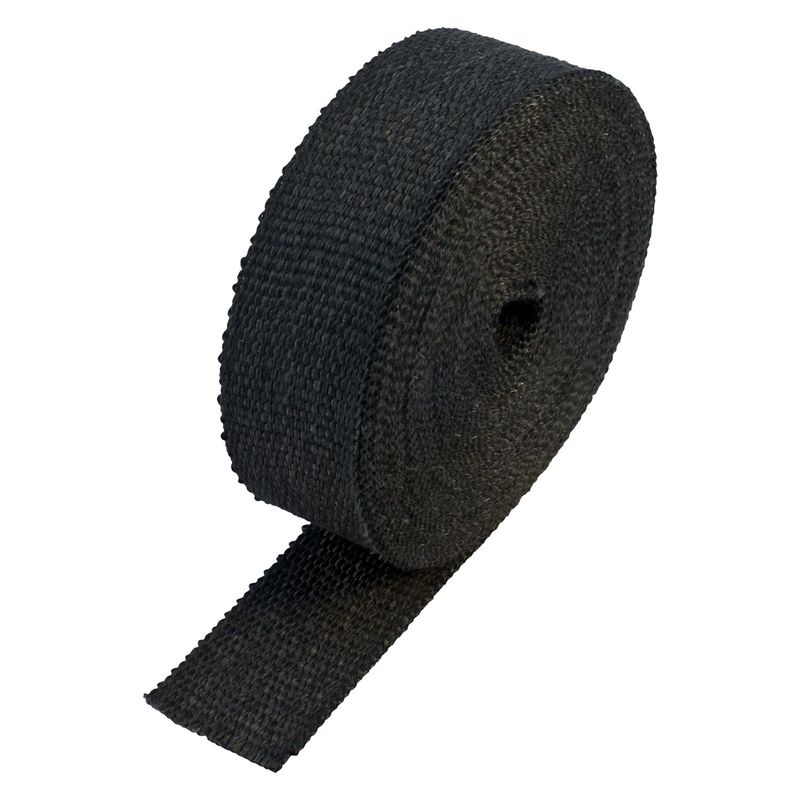 Black Coloured Exhaust Wrap 50mm(2") Wide x 15mt(50ft) Roll 650'C Continuous