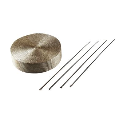 Exhaust Wrap 50mm(2") x 30mt(100ft) with 4 Stainless Steel Lock Tie Rated 650'C